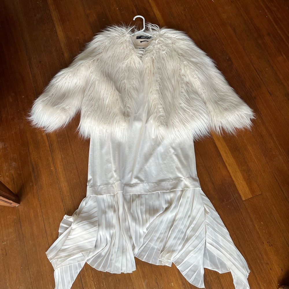 Zara Faux Fur Coat. NWT (with free matching dress!)